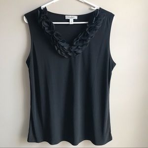 ❤️ dressbarn Black Sleeveless Top Sz M.